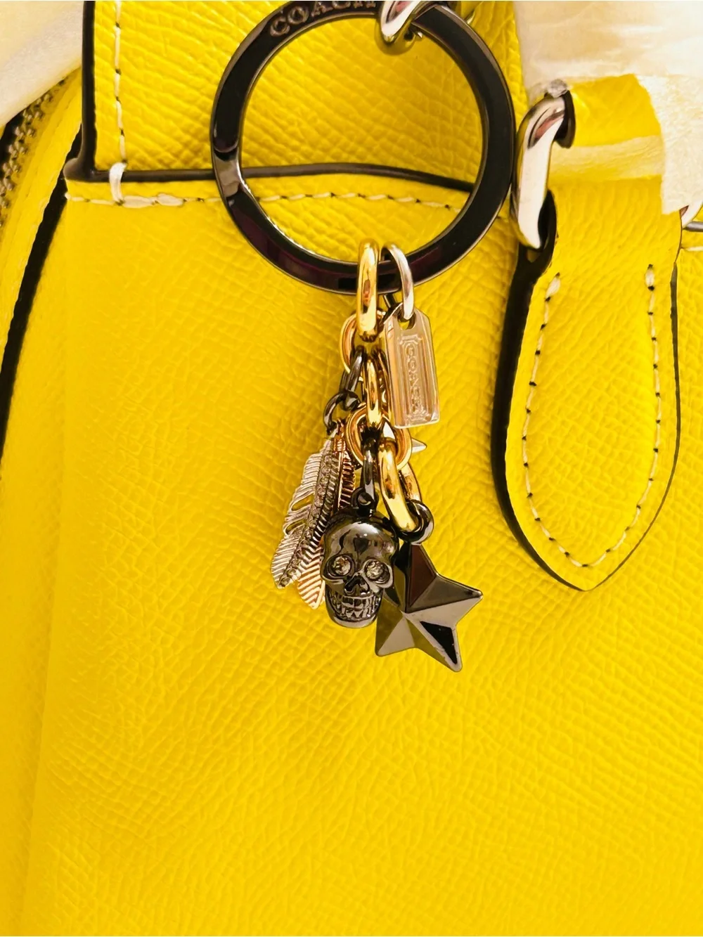 EXTREMELY RARE Coach Charm Skull, Feather, Star, And Tag Keychain/ Bag Charm